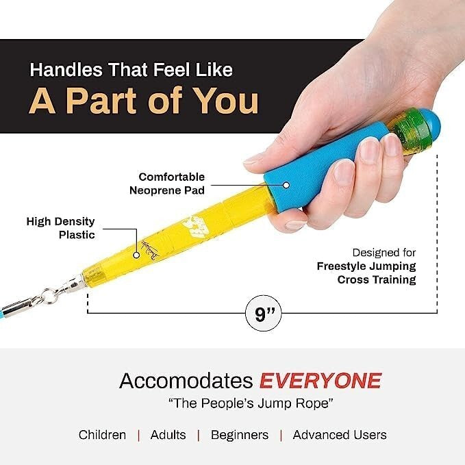 Durable 9' PVC Jump Rope with Ergonomic Handles for Ultimate Endurance Training