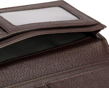 Load image into Gallery viewer, Elegant Bifold Long Wallet in Genuine Pebbled Leather - 15 Card Holders Included