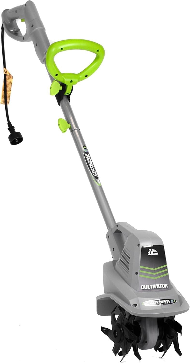 7.5-Inch Corded Electric Tiller with Ergonomic Grip - Hassle-Free Gardening