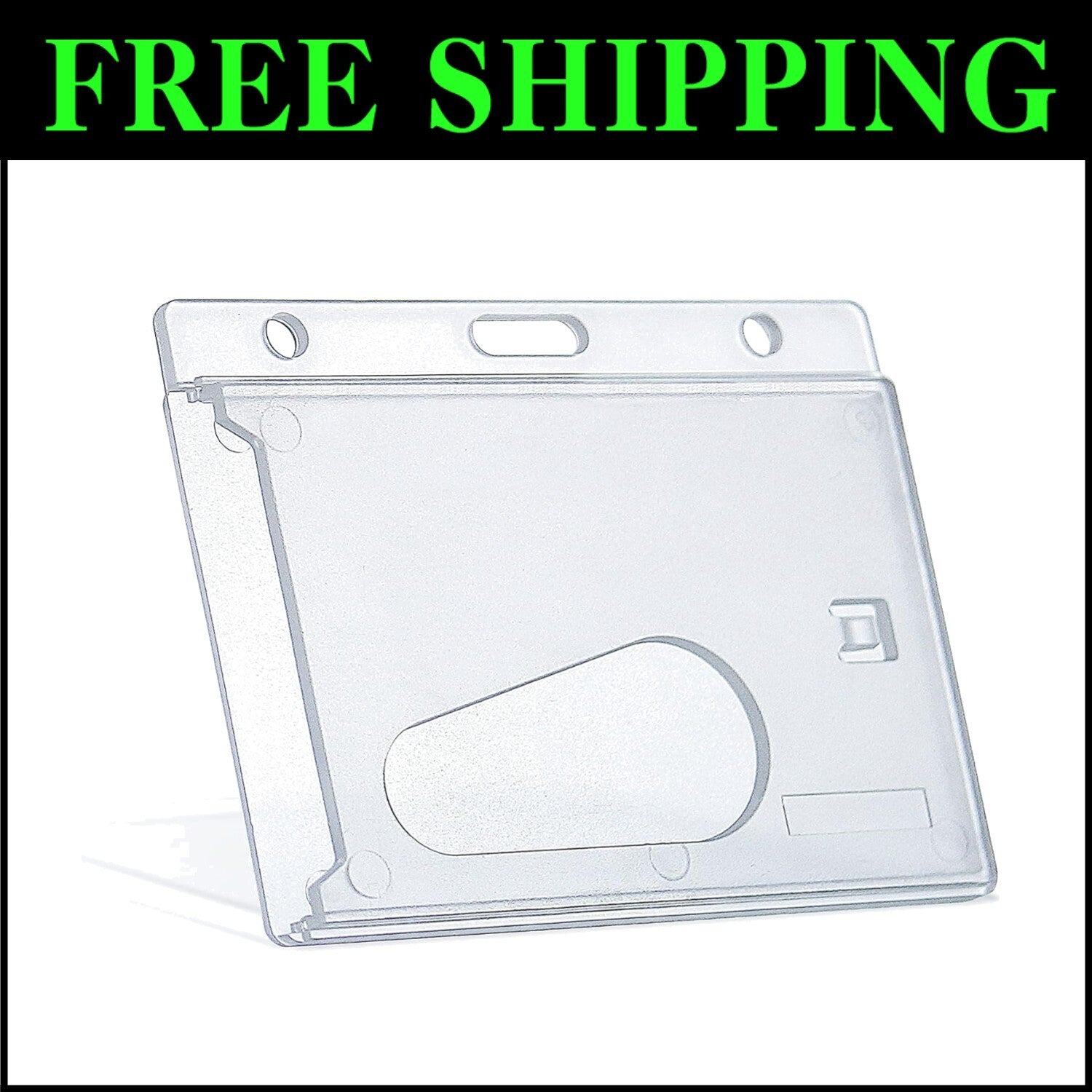 50 Pack Eco-Friendly Frosted ID Badge Holders with Multiple Attachment Options