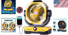 Load image into Gallery viewer, Large Oscillating Fan with Remote Control &amp; Super Bright LED - Ideal for Camping