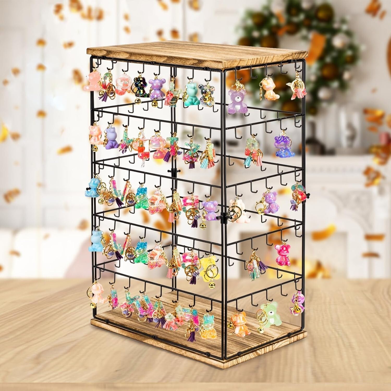 Large Rustic Earring Rack 26" H with 5-Tier Design - Ideal for Selling Jewelry