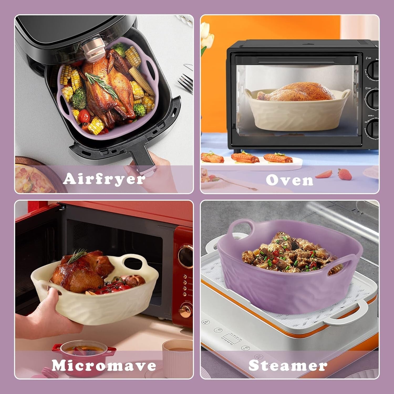 Elegant 8.5" Ceramic Air Fryer Liners – Reusable & Perfect for All Cooking Needs
