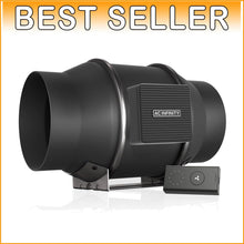 Load image into Gallery viewer, Ultra-Quiet 6" Inline Fan with 10-Speed Controller - Perfect for Air Circulation