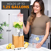 Load image into Gallery viewer, Versatile Acrylic Beverage Dispenser with Stainless Steel Spigot - 1.25 Gallons