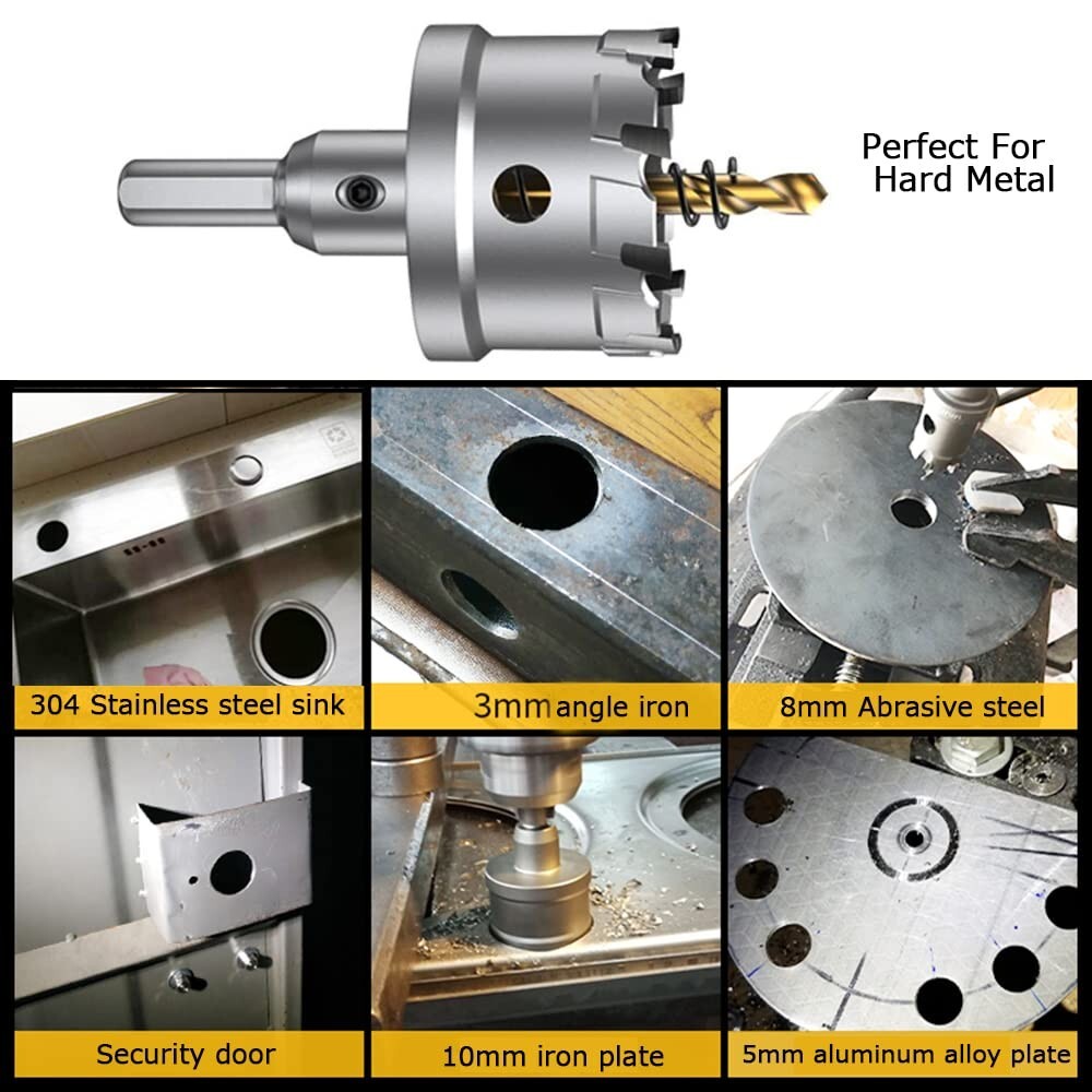 Robust Tungsten Carbide Tipped Hole Saw Drill Bit Set with Pilot Bits Included