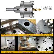 Load image into Gallery viewer, Robust Tungsten Carbide Tipped Hole Saw Drill Bit Set with Pilot Bits Included