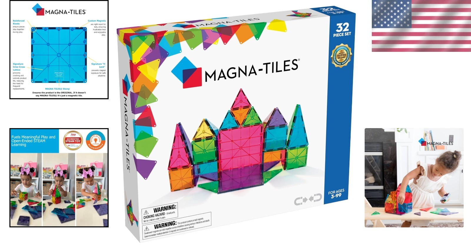 Safe and Non-Toxic 32-Piece Magnetic Builders Set - Perfect for Young Innovators