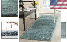 Load image into Gallery viewer, Plush Light Blue California Shag Runner Rug - 2'3" x 7' for High Traffic Areas