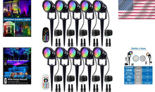 Load image into Gallery viewer, High Efficiency RGBW Landscape Lighting - Waterproof 10 Pack Spotlight Control