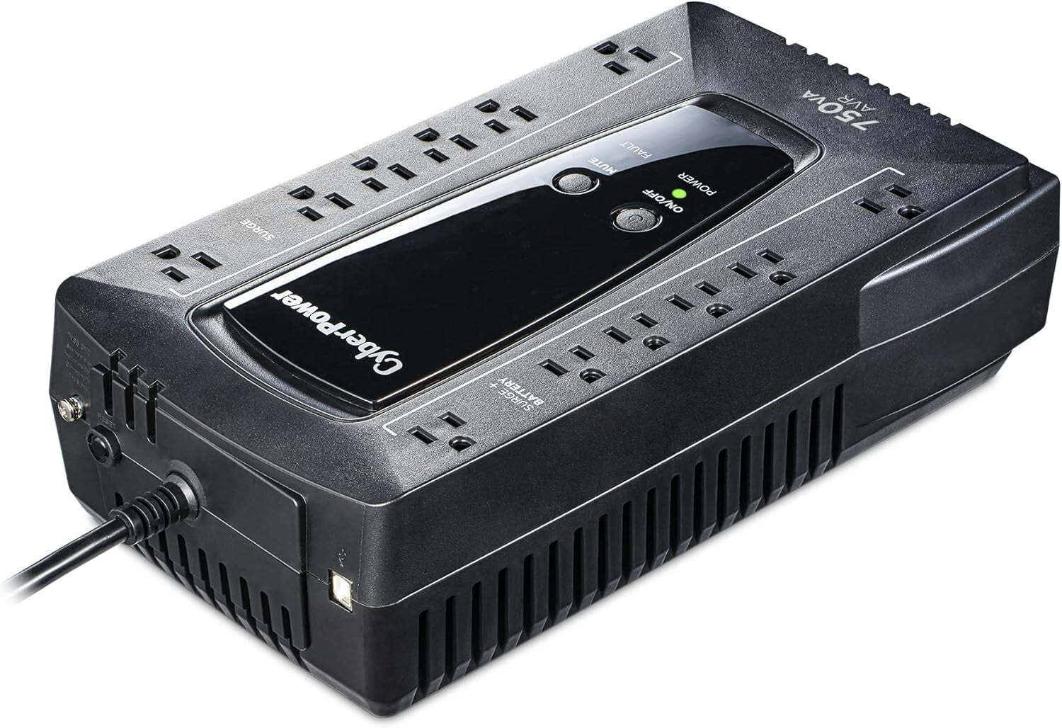 Compact 900VA UPS with 12 Outlets - Reliable Backup & Surge Protection System