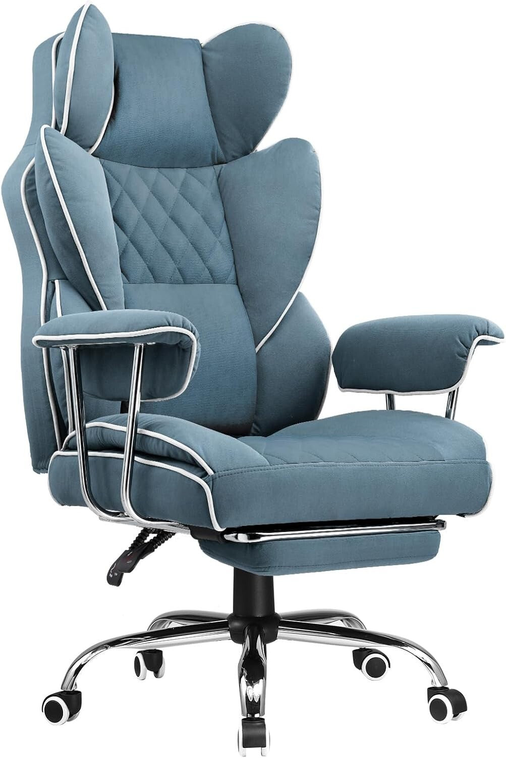 Big & Tall Office Chair - High Back Leather Executive Gaming Chair with Footrest