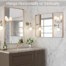 Load image into Gallery viewer, 24''X32'' Gold Bathroom Mirror with Anti-Rust Brushed Frame, Mounts Horizontally