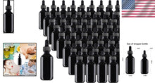 Load image into Gallery viewer, Elegant 48-Piece 2oz Black Boston Round Dropper Bottle Set for Easy Storage