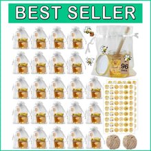 Load image into Gallery viewer, Cute 96 Pack Glass Honey Jars with Accessories – Ideal for Weddings &amp; Birthdays