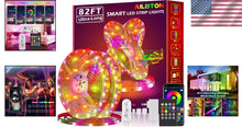Load image into Gallery viewer, Long 82ft Bluetooth LED Strip Lights - Dimmable RGB Lights for Parties &amp; Decor