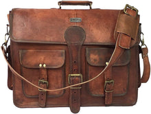 Load image into Gallery viewer, Crafted Leather Laptop Messenger with Vintage Appeal - 16 Inch Multi-Purpose Bag
