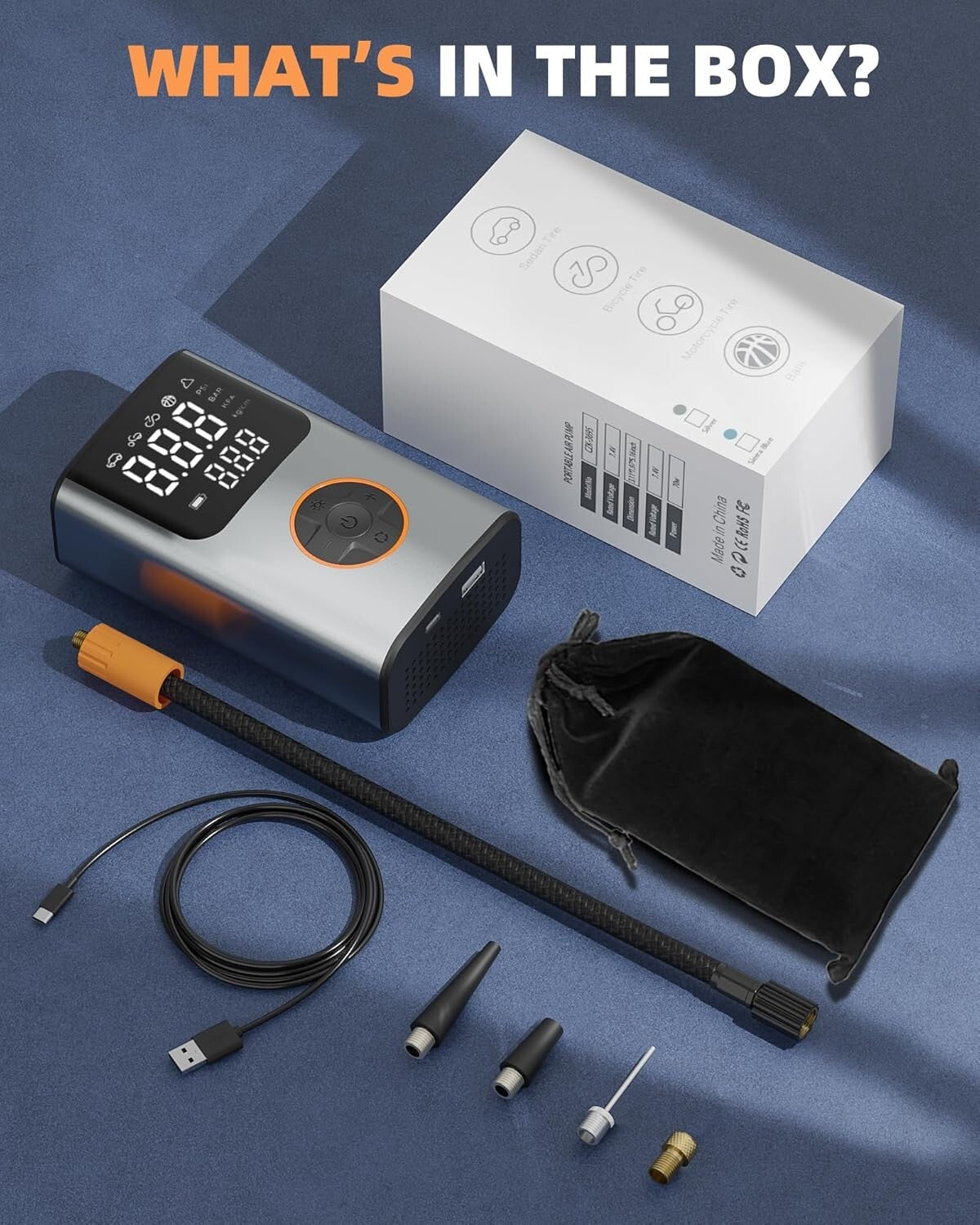 Essential 150PSI Air Compressor - Multi-Use for Tires, Balls & Emergency Needs