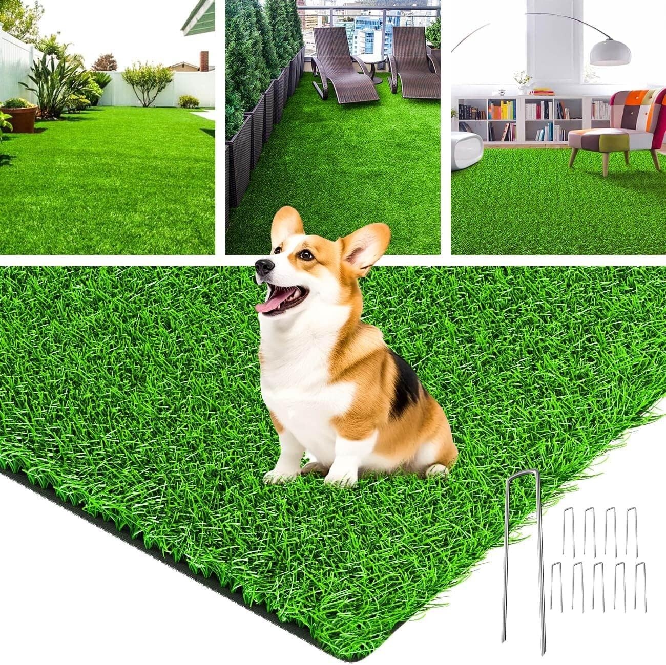 Durable 4x6 FT Artificial Grass for Lawn, Patio, Garden - Low Maintenance