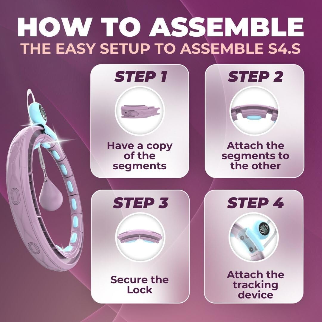 Adjustable Infinity Weighted Hula Hoop for Belly Fat Loss - Track Your Progress