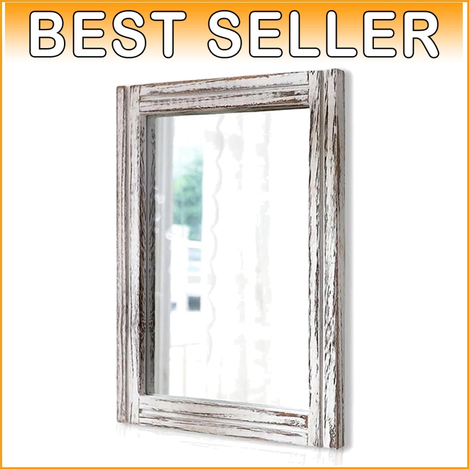 Versatile 26"x18" Rustic Wall Mirror - Ideal for Entryway, Bedroom & Living Room