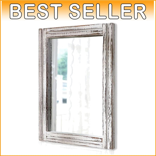 Versatile 26"x18" Rustic Wall Mirror - Ideal for Entryway, Bedroom & Living Room