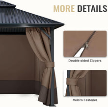 Load image into Gallery viewer, Universal Fit Gazebo Curtains 10' x 12' - Brown &amp; Coffee with Easy Zipper Access