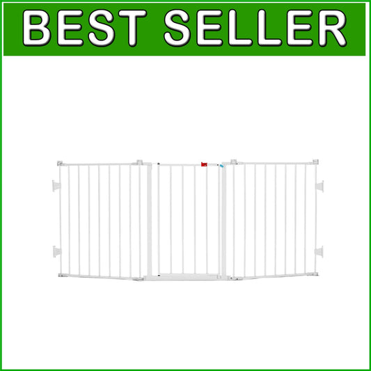Adjustable 76-Inch Baby Gate with Wall Mount Hardware for Easy Installation