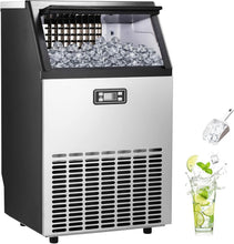 Load image into Gallery viewer, Commercial 48 lbs Stainless Steel Ice Maker with Quick 00 Lbs Daily Production
