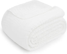 Load image into Gallery viewer, Quilted Muslin Cotton 90" x 66" Throw Blanket - Cozy &amp; Stylish for All Seasons