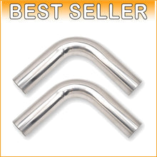 Load image into Gallery viewer, Universal Fit 3.5 Inch T304 Stainless Steel Exhaust Mandrel Bend Pipe, 2PCS