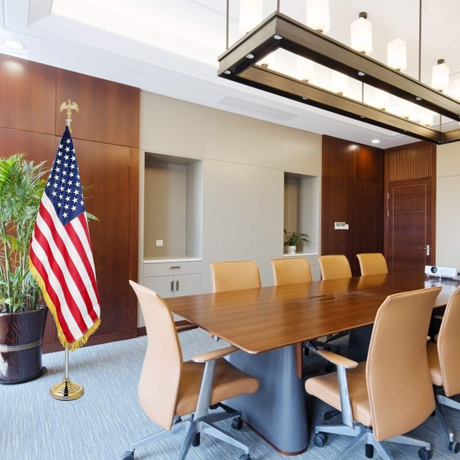 Durable 8 FT Telescoping Flagpole Kit: Eagle Topper & American Flag Included