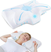 Load image into Gallery viewer, Orthopedic Neck Pillow with 2 Height Options for Side, Back &amp; Stomach Sleepers