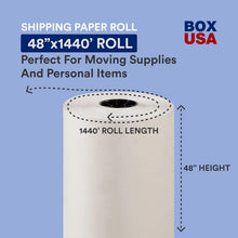 Load image into Gallery viewer, 1440' Packing Paper Roll - 1000 Sheets of Eco-Friendly Newsprint for Shipping