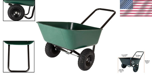 300 lbs Capacity Easy-To-Use Dual-Wheel Garden Barrow - Perfect for Beginners