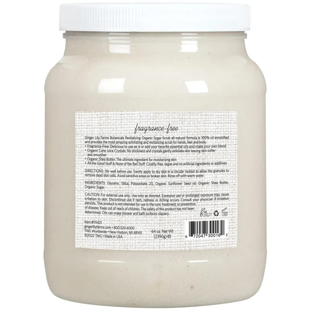 All-Natural Exfoliating Sugar Scrub - Fragrance-Free 64oz Skin Revitalizer