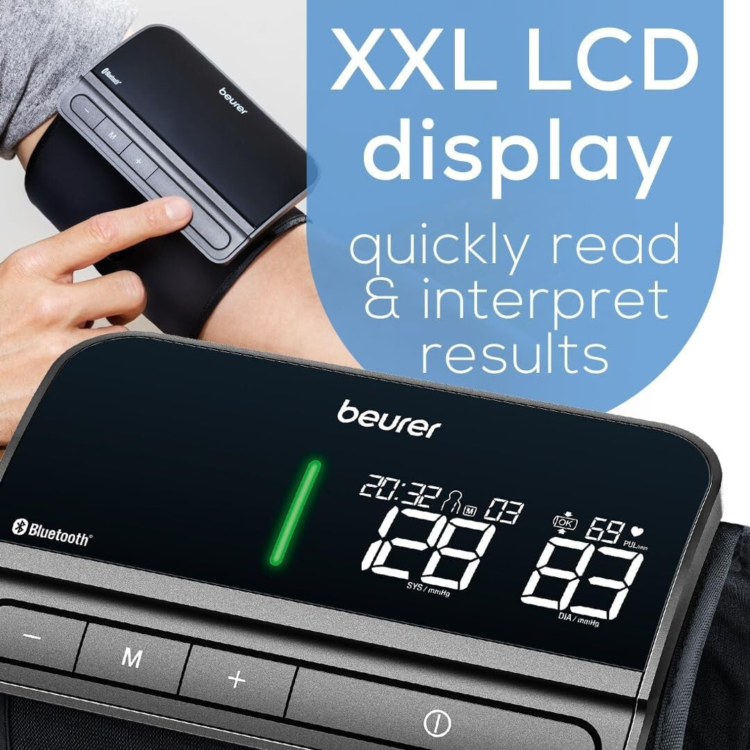 Automatic Blood Pressure Monitor with Bluetooth & Tubeless Arm Cuff - EasyLock