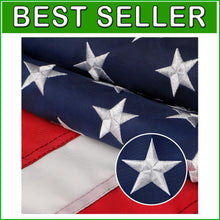 Load image into Gallery viewer, Premium 10x15 Polyester American Flag with Embroidered Stars and Brass Grommets