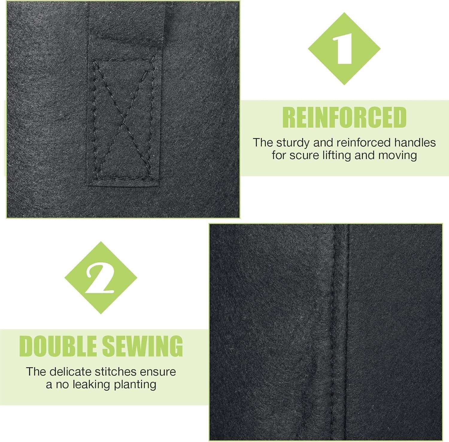 Aeration Fabric Pots 30-Pack 3 Gallon Garden Grow Bags - Resilient and Portable