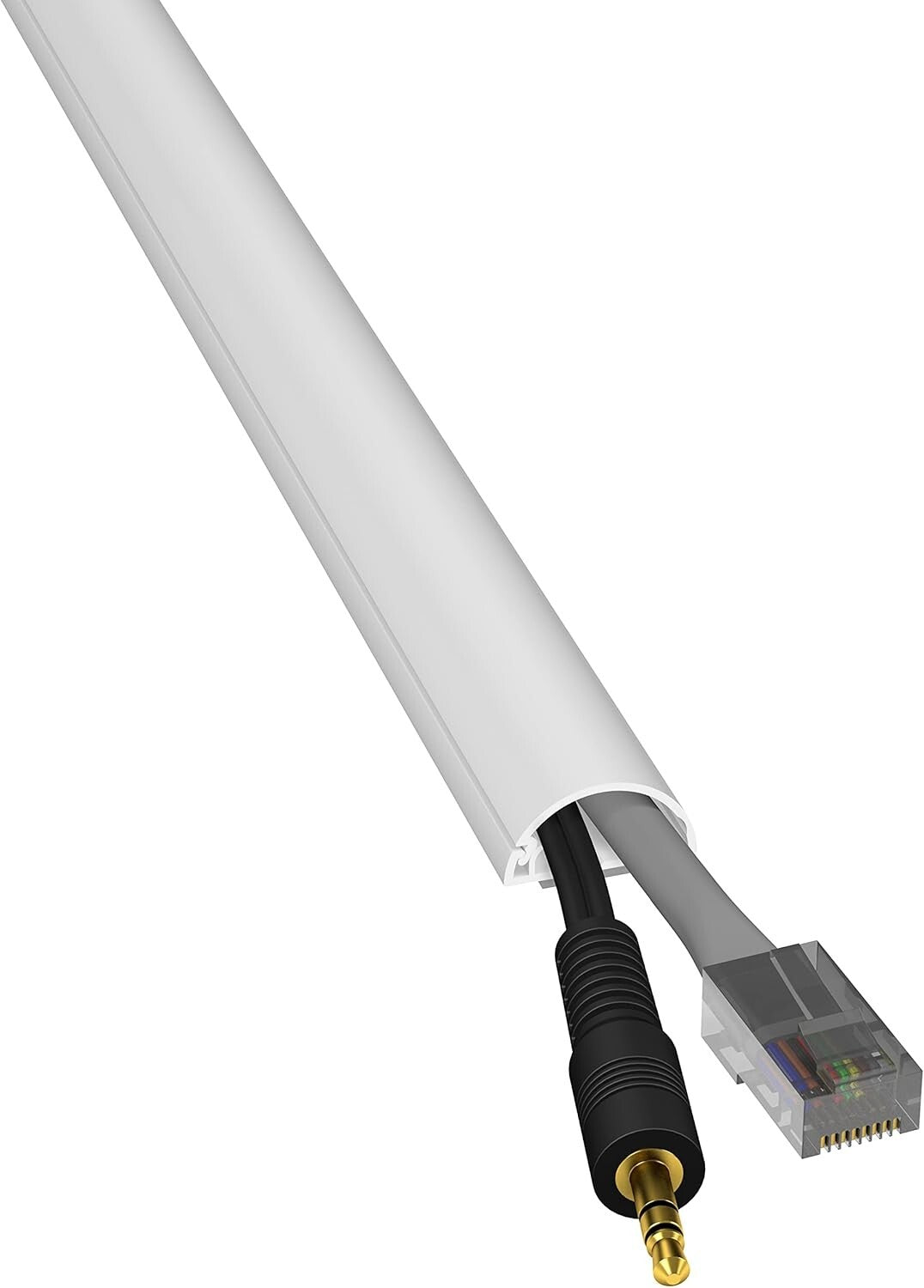 Effortless Cable Organization: 30ft Self-Adhesive Cord Cover with Bends & Caps