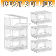 Load image into Gallery viewer, Versatile Clear Storage Bins, 24QT - Stackable Organizers with Magnetic Doors