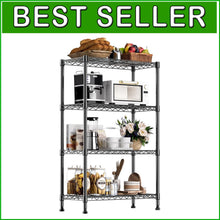 Load image into Gallery viewer, Durable 4-Tier Utility Shelving Unit with 1000 lbs Capacity for Home &amp; Office