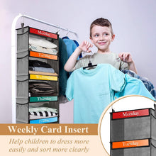 Load image into Gallery viewer, Durable Weekly Clothes Organizer - 2 Pack Hanging Design for Kid's Closet