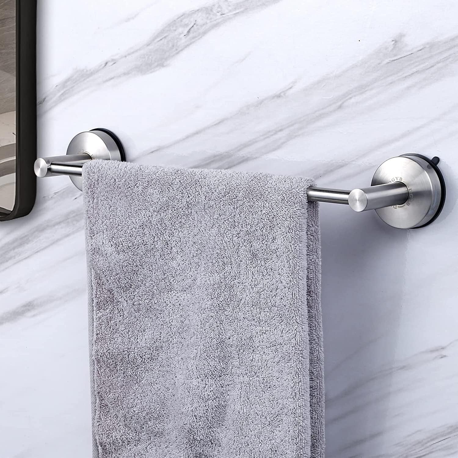 Elegant Brushed Nickel 17-Inch Shower Towel Holder - Set of 2 for Luxury Spaces