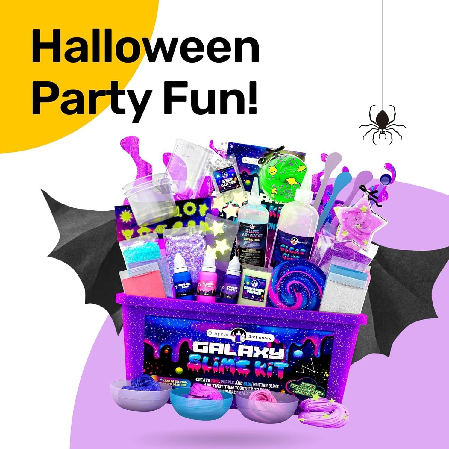 25-Piece Glow in The Dark Galaxy Slime Craft Kit - Fun Easter Gift for Girls