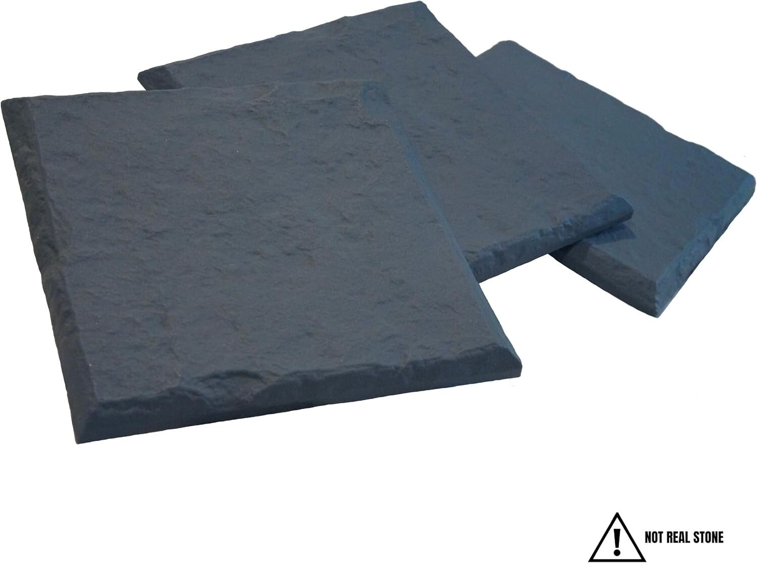 Square 15.5" Decorative Walkway Stones with Durable Ground Stakes - Slate Grey