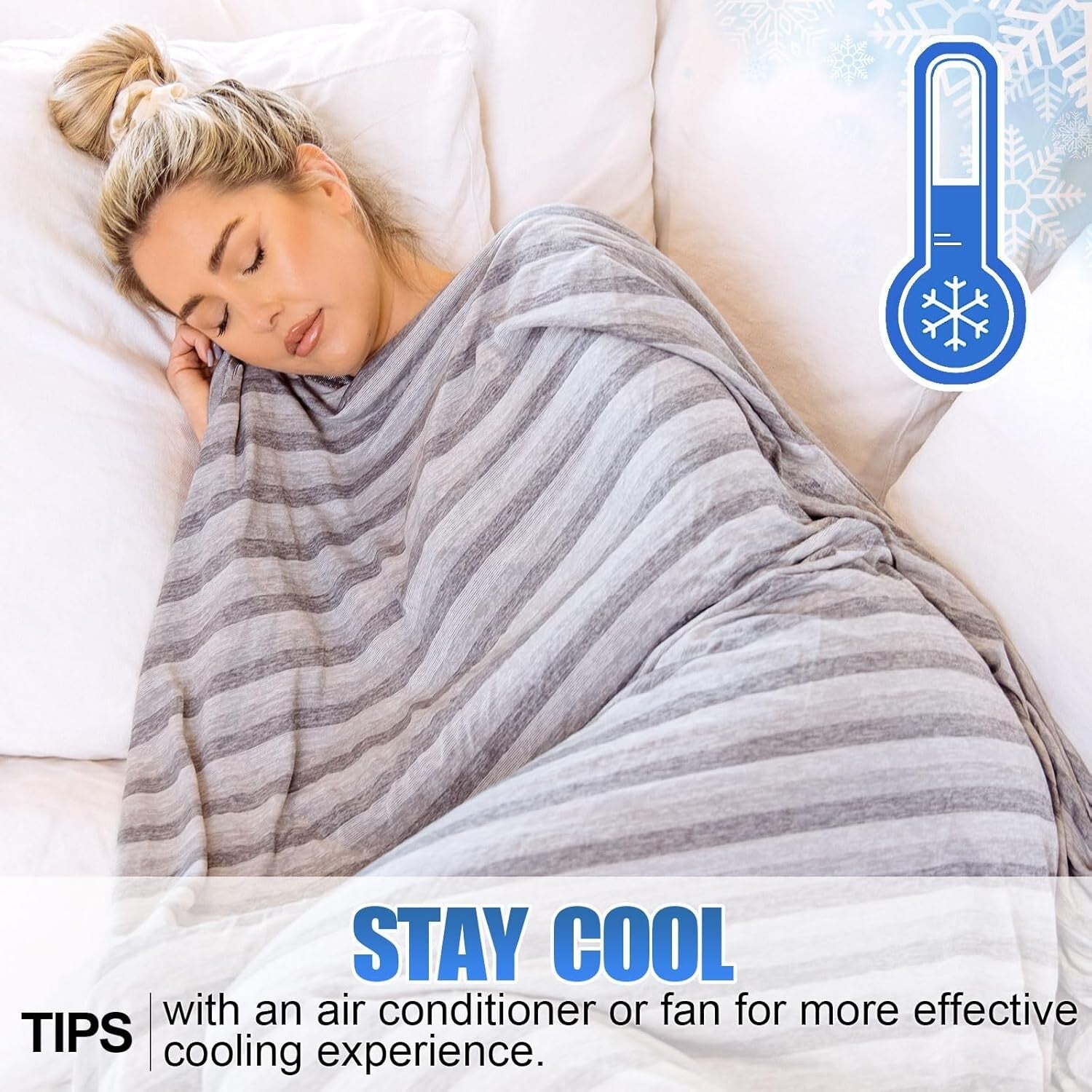 Lightweight 90"x90" Cooling Blanket for Night Sweats - Ideal for Summer Comfort