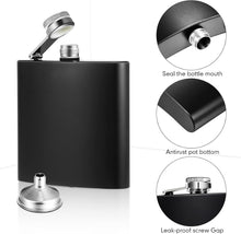 Load image into Gallery viewer, 20-Piece Matte Black Stainless Steel Hip Flask Set with Funnels - Leak Proof