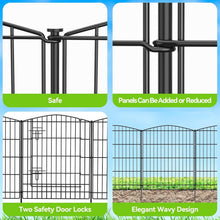 Load image into Gallery viewer, Elegant Decorative Metal Garden Fence with 12 Panels &amp; Gate, 23.6ft L x 30in H