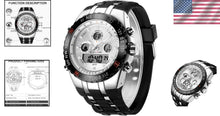 Load image into Gallery viewer, Men's Big Face Luxury Sports Watch - 3ATM Waterproof with Stopwatch &amp; Alarm
